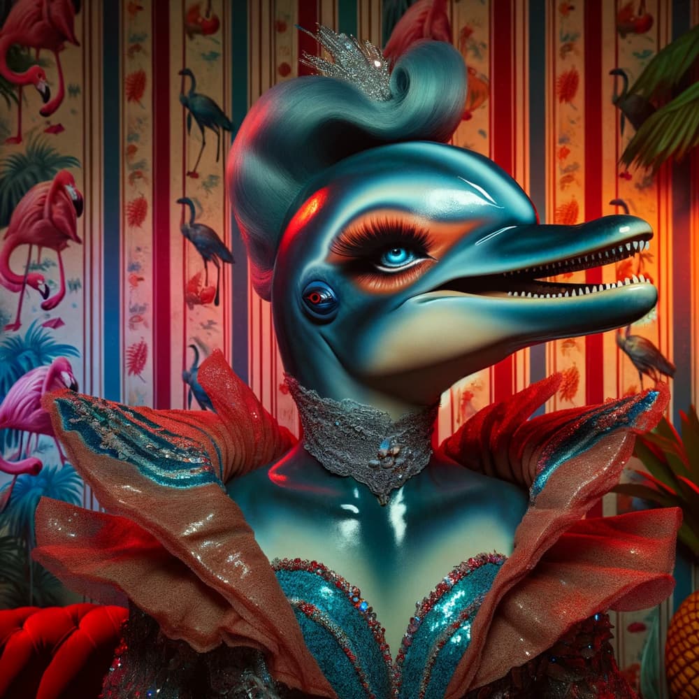 Glamorous Dolphin Queen by David Galan — canvas wall art