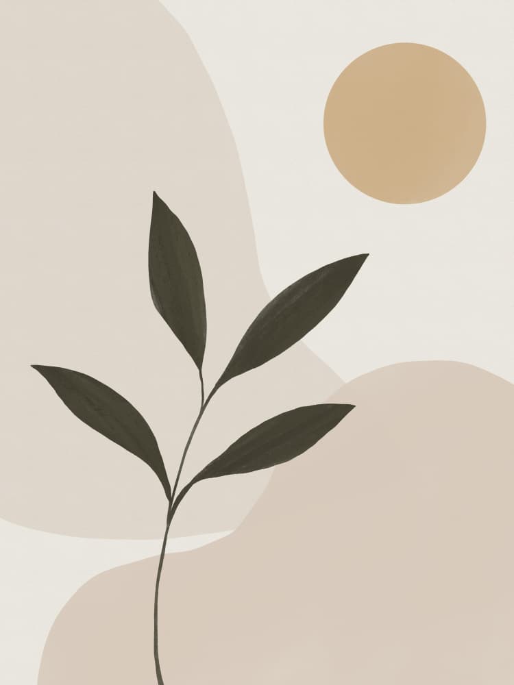 Minimalist Leaf Warm Sun by Little Dean — canvas wall art