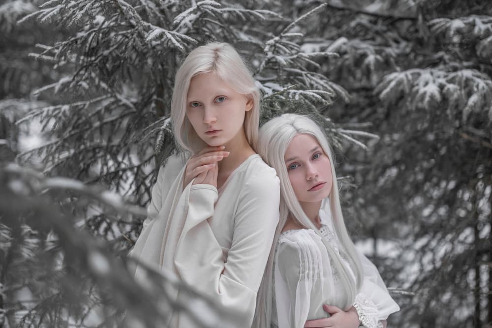 Ethereal Snow Sisters by Olga Barantseva — canvas wall art
