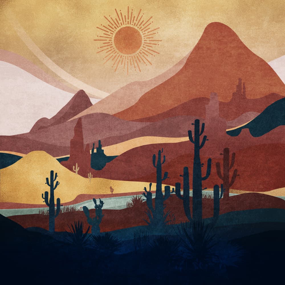 Desert Sunrise Bliss by Emel Tunaboylu — canvas wall art