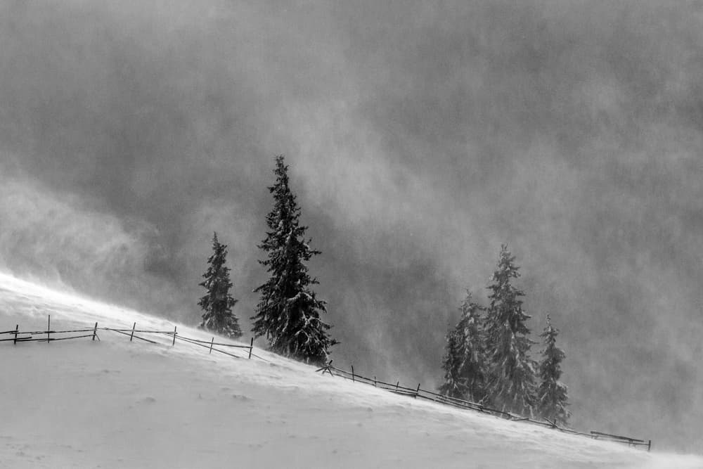 Snowy Mountain Storm by Marina Sveduneac — canvas wall art