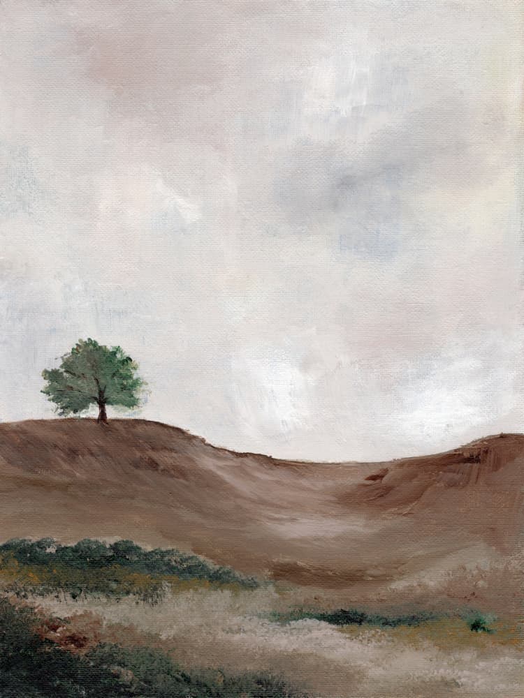 Solitary Tree Landscape by Nikita Jariwala — canvas wall art