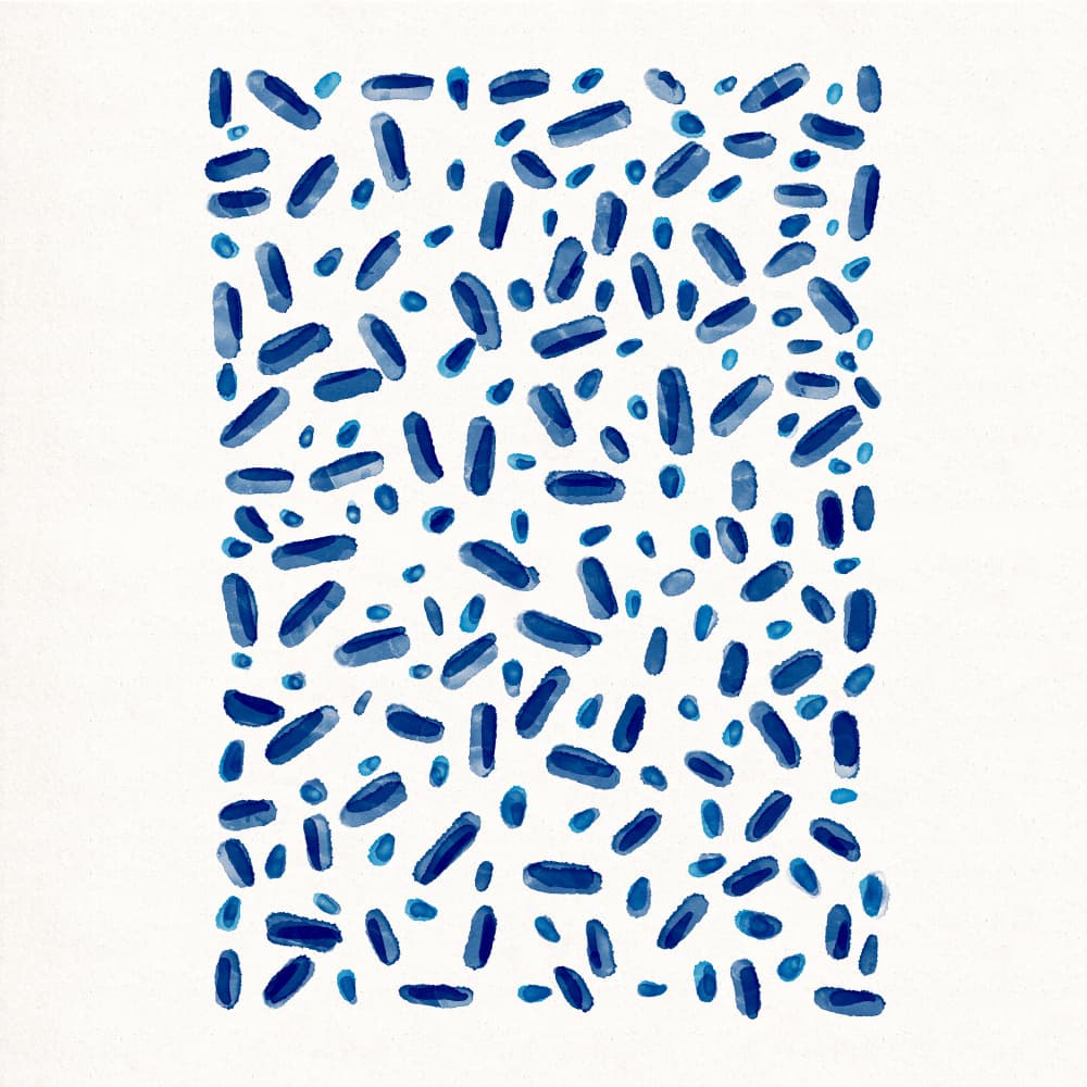 Blue Harmony Shapes by Emel Tunaboylu — canvas wall art