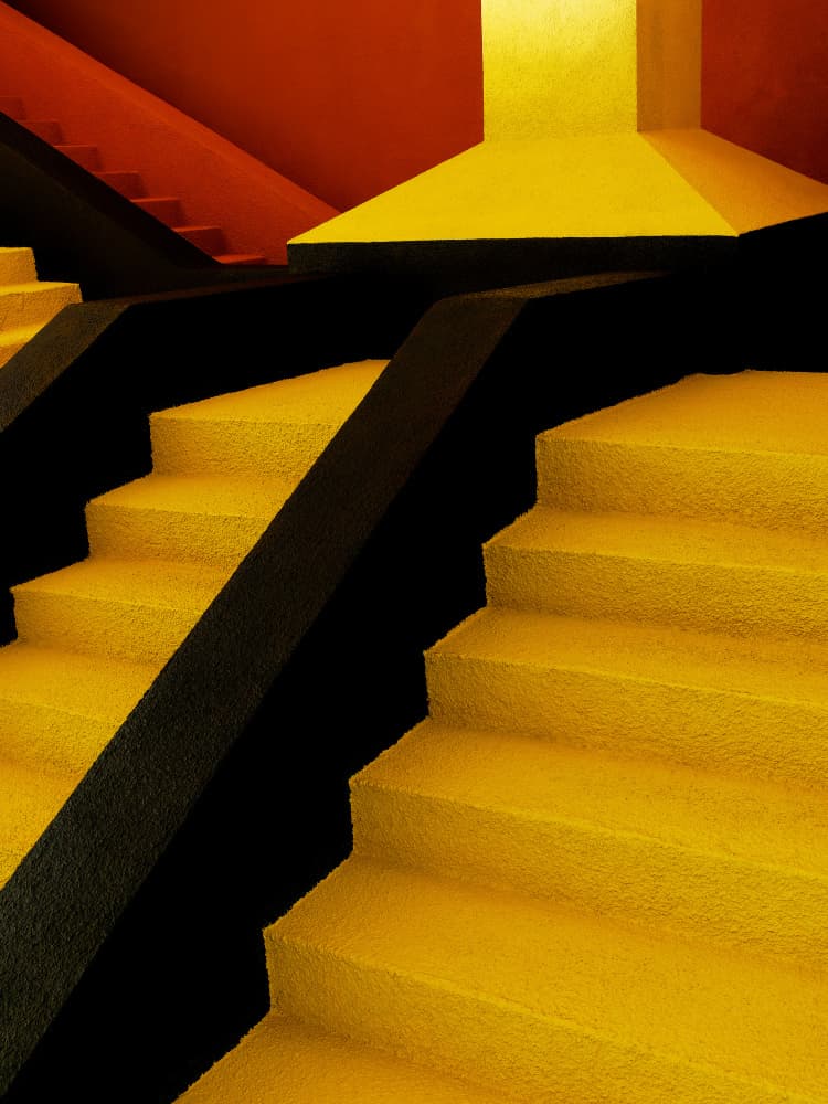 Vibrant Geometric Stairs by Marius Surleac — canvas wall art
