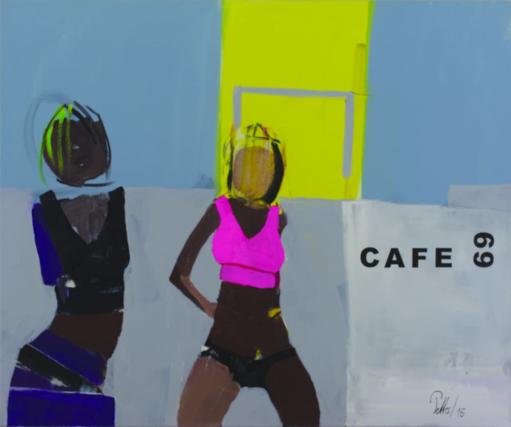 Vibrant Cafe Scene by Mr PETTO — canvas wall art