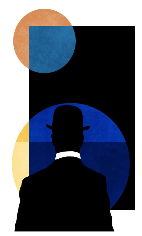 Abstract Bowler Man by Marja van den Hurk — canvas wall art