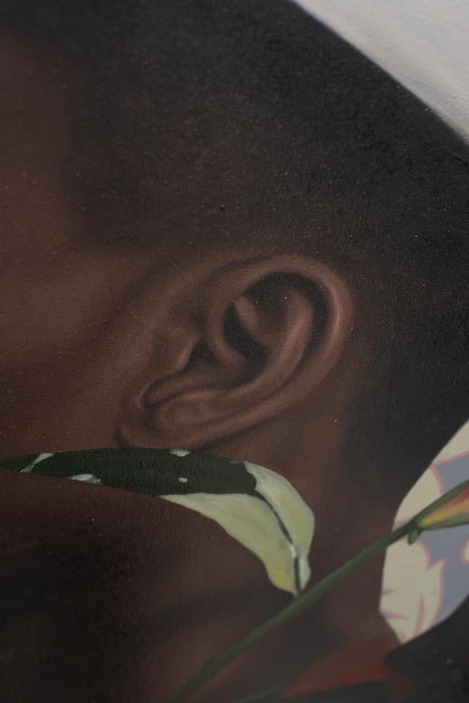 Elegant Ear with Flower by Damilare Jamiu — canvas wall art