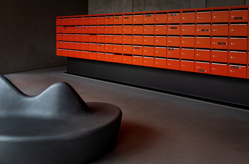 Orange Mailbox Wall by Eric Mattheyses — canvas wall art