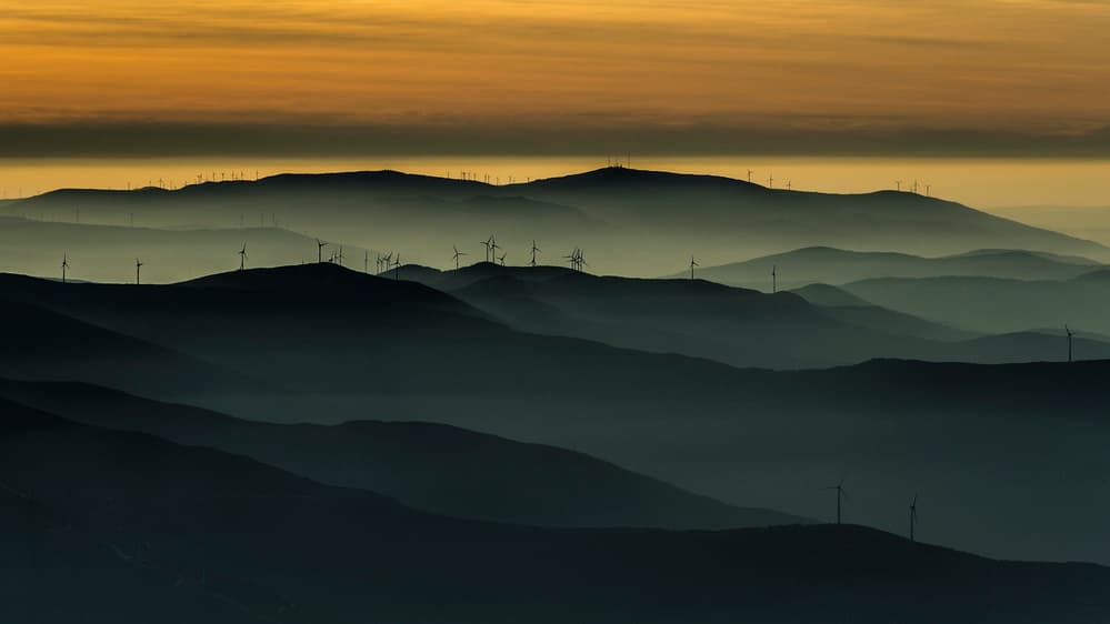 Misty Mountain Turbines by Rui Correia — canvas wall art