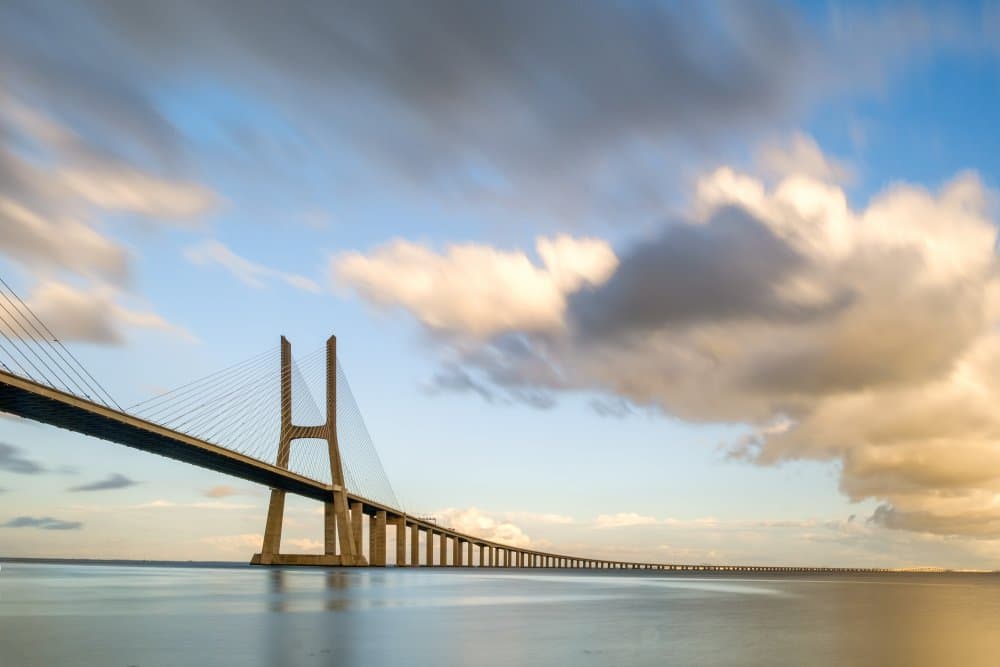 Vast Bridge At Twilight by Vitor Martins — canvas wall art