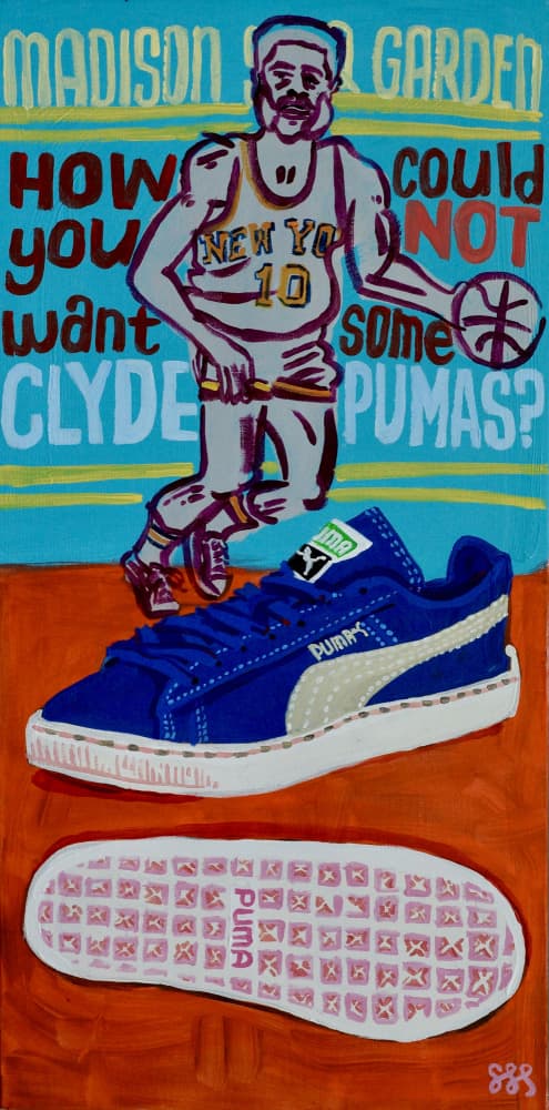 Basketball Player Blue Sneaker by Steve Spencer — canvas wall art