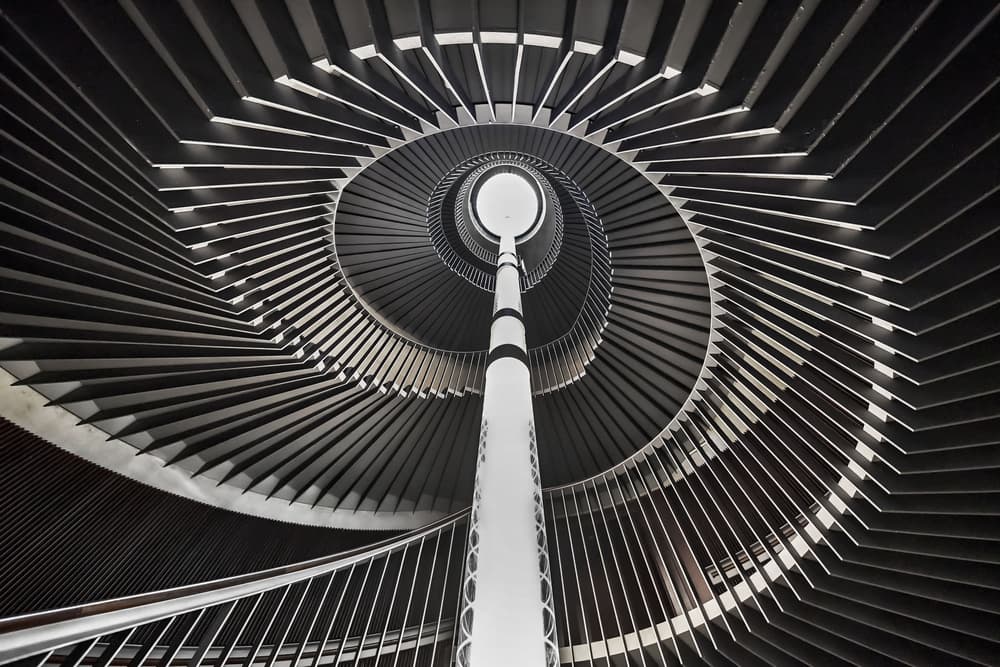 Twisting Geometric Ascent by Renate Reichert — canvas wall art