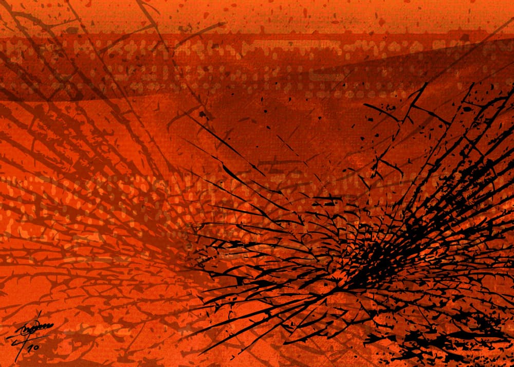 Shattered Orange Abstract by Osvaldo Russo — canvas wall art