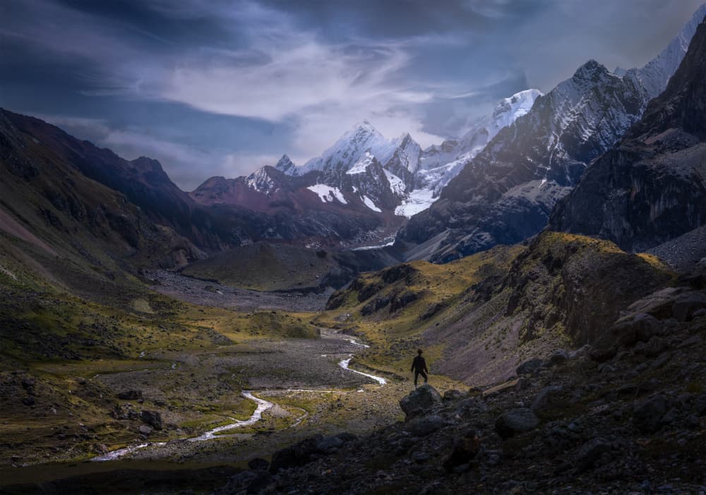 Majestic Mountain Valley by Ruiqing P. — canvas wall art