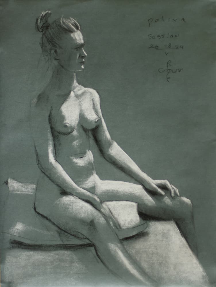 Seated Nude Study by Corné Akkers — canvas wall art