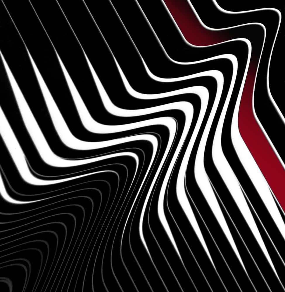 Dynamic Red Black Curves by Hans-Wolfgang Hawerkamp — canvas wall art