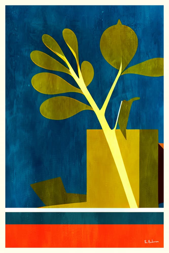 Geometric Plant Still Life by Bo Anderson — canvas wall art