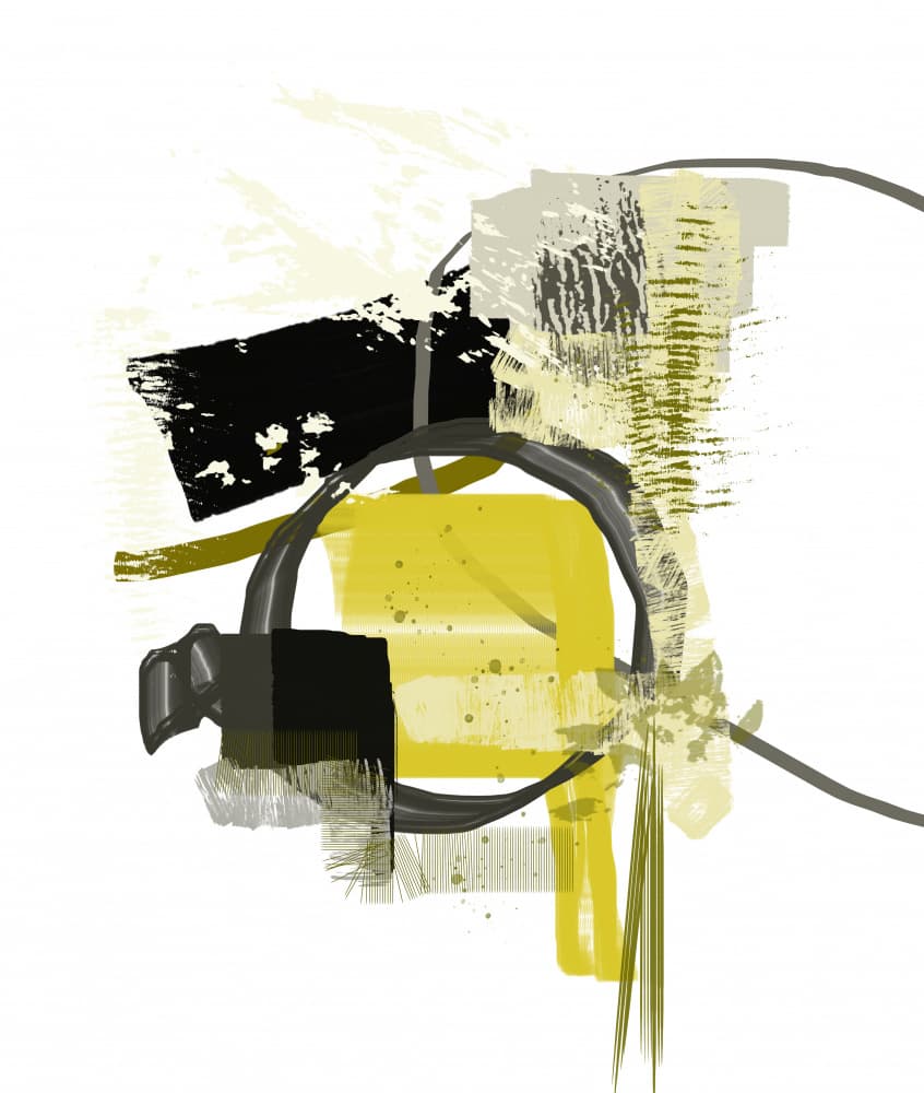 Bold Yellow Abstract Circle by Pelin Atilla — canvas wall art