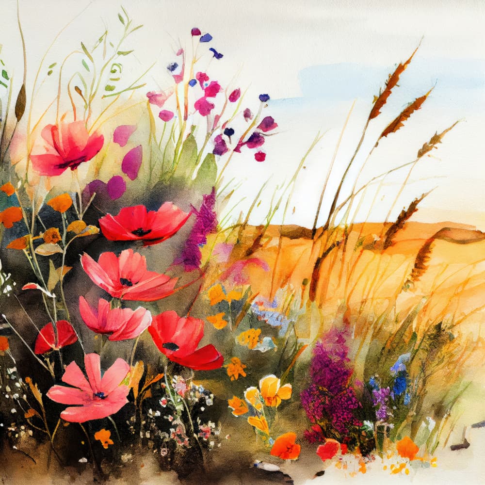 Vibrant Poppy Meadow by Justyna Jaszke — canvas wall art