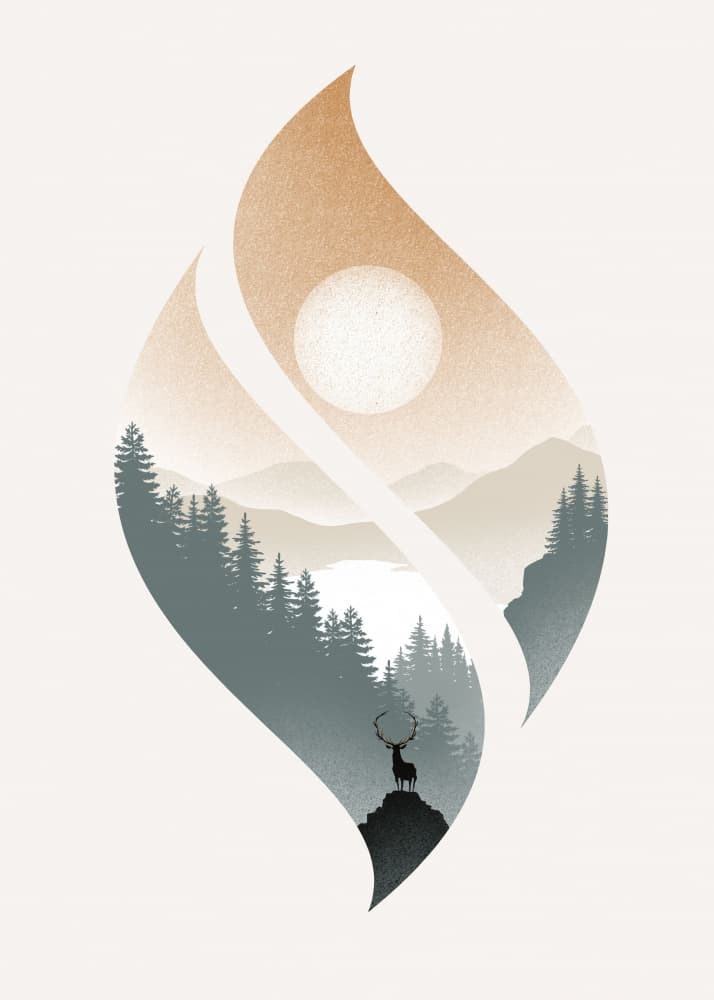 Twilight Mountain Deer by Fadil Roze — canvas wall art