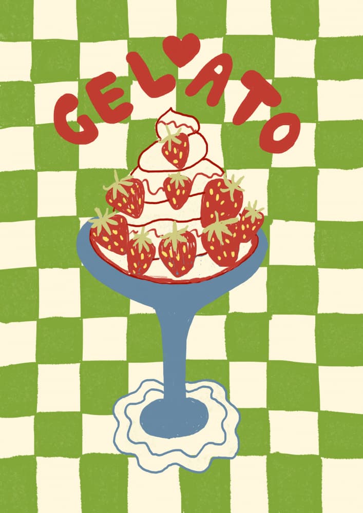 Sweet Strawberry Gelato by Studio Dolci — canvas wall art