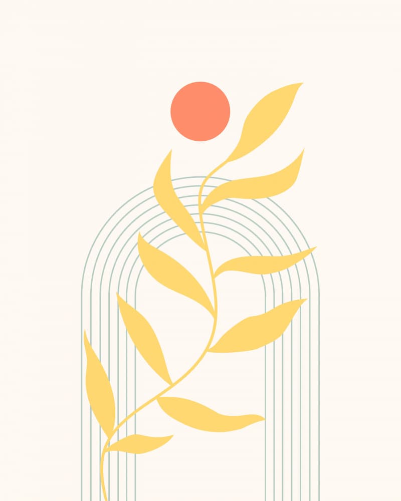 Yellow Leaf Sun Arch by Artprink — canvas wall art