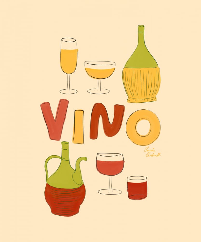 Vino by Carrie Cantwell — canvas wall art