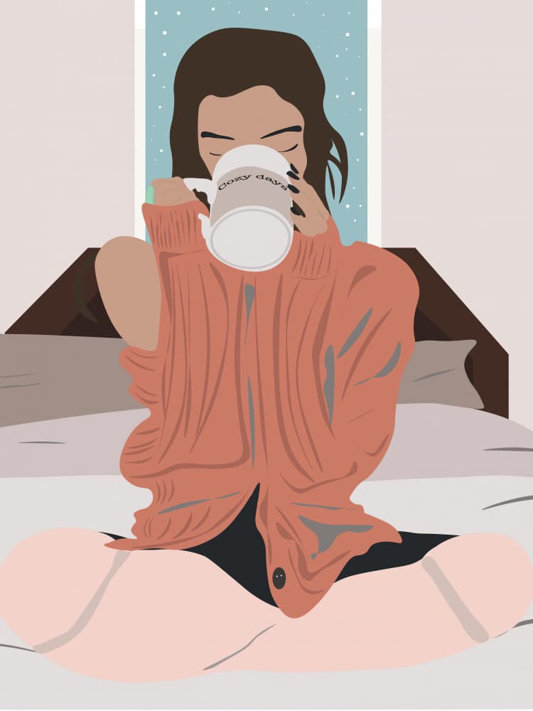 Cozy Days Warm Drink by Elizabeth C — canvas wall art
