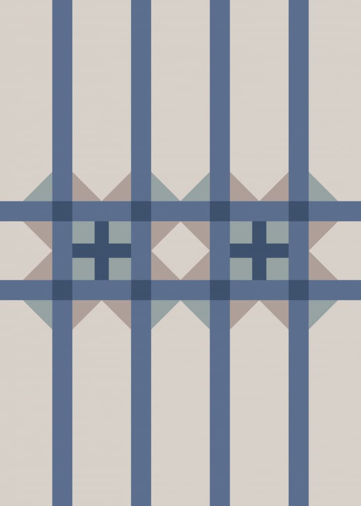Subtle Blue Geometric Grid by Paperago — canvas wall art