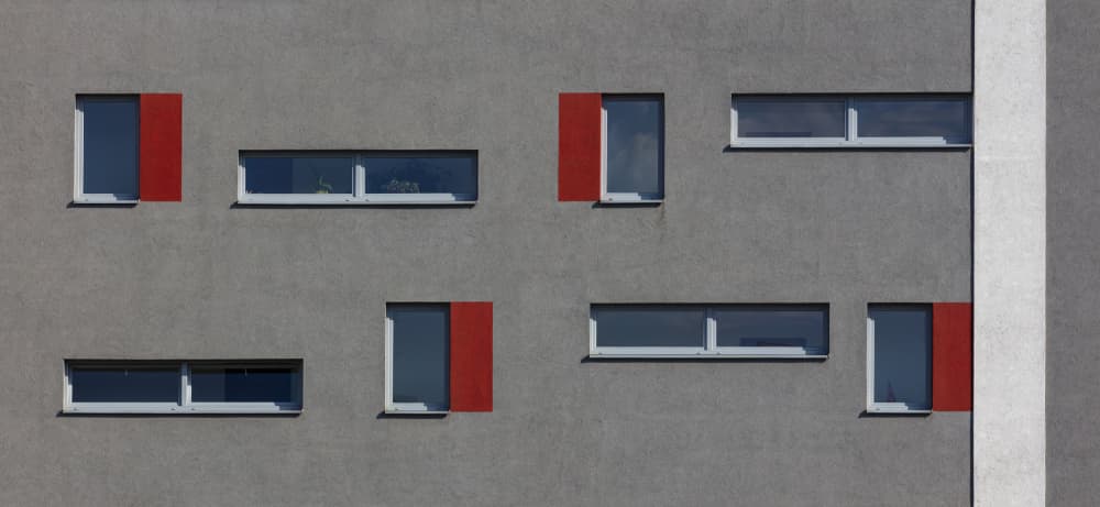 Geometric Red Facade by Peter Hrabinsky — canvas wall art
