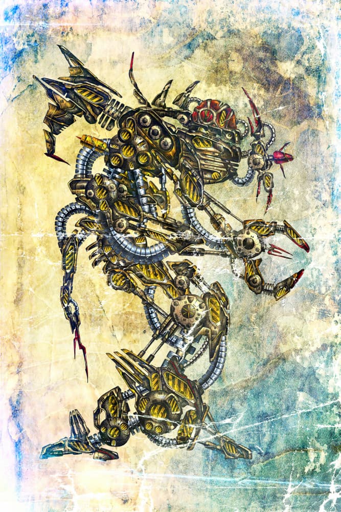 Intricate Mechanical Beast by Rafal Kulik — canvas wall art