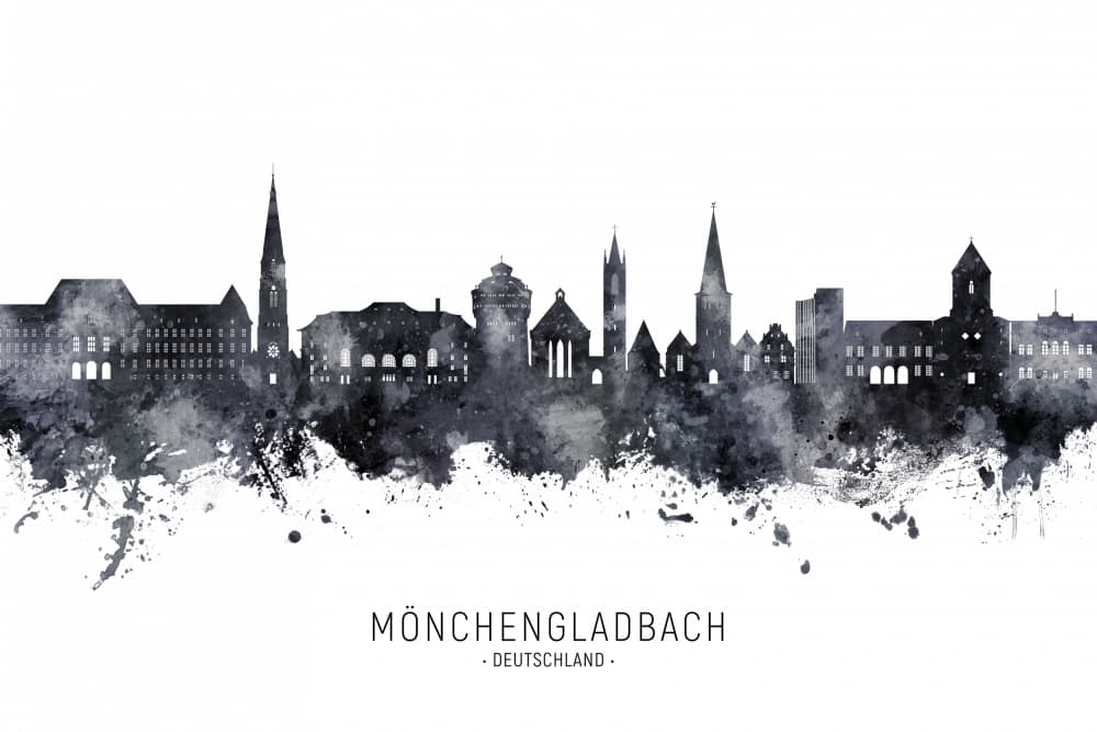 Mönchengladbach City Skyline by Michael Tompsett — canvas wall art