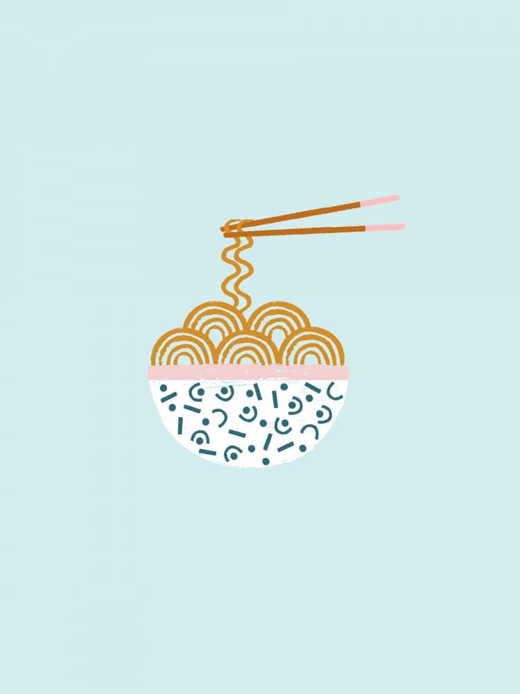 Chopsticks And Noodles by Aislinn Simmonds — canvas wall art