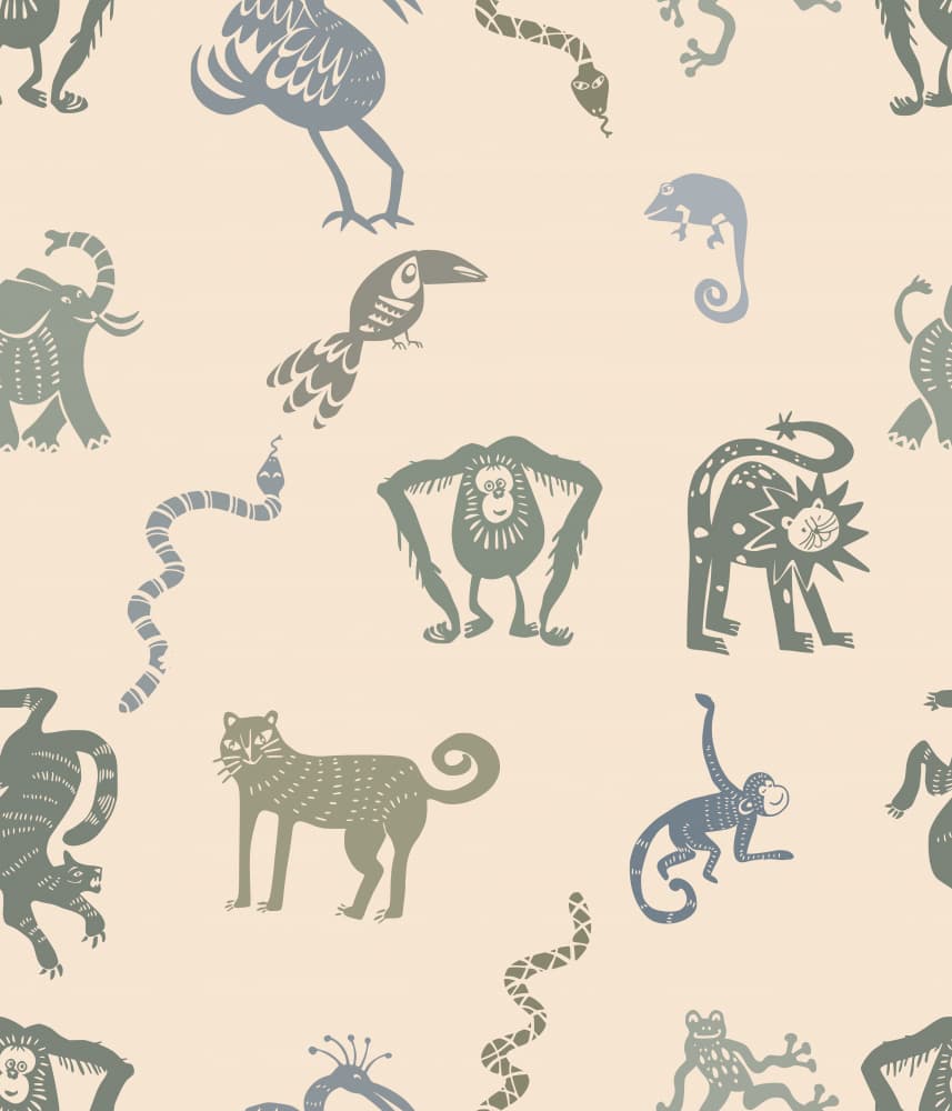 Jungle Animal Pattern by Annick — canvas wall art