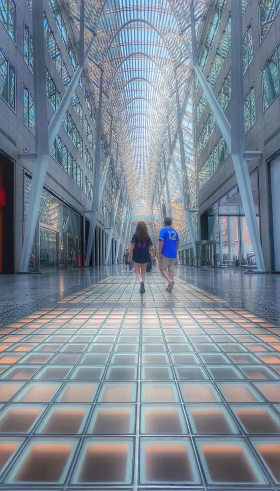 Modern Glass Walkway by Yanyan Gong — canvas wall art