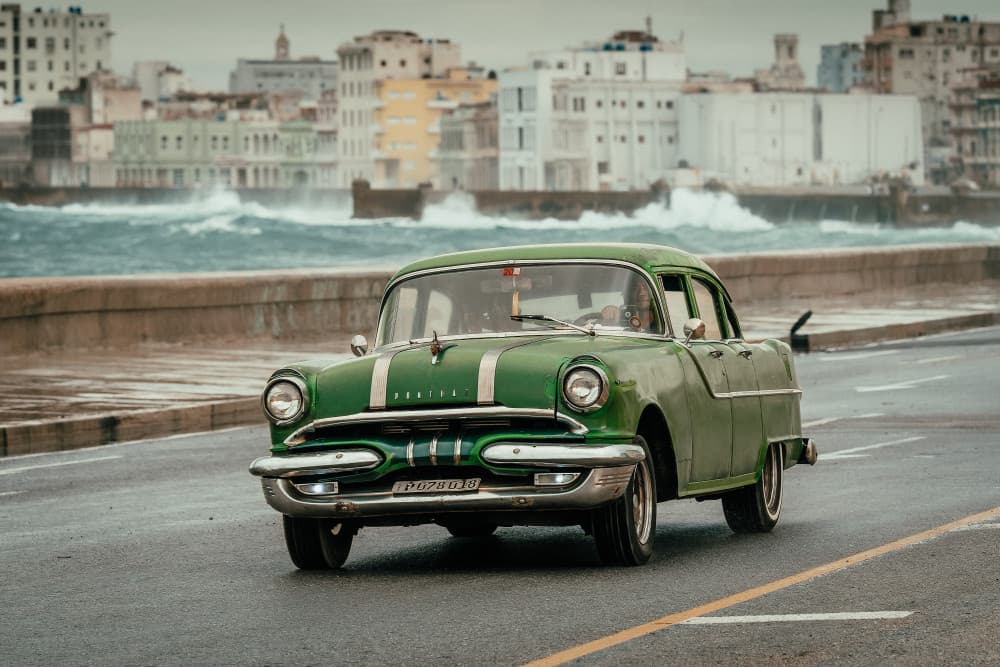 Classic Car Havana Coast by Andy Bauer — canvas wall art
