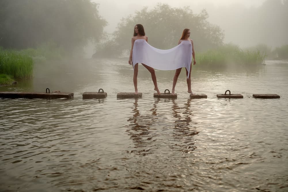 Misty River Women by Gene Oryx — canvas wall art