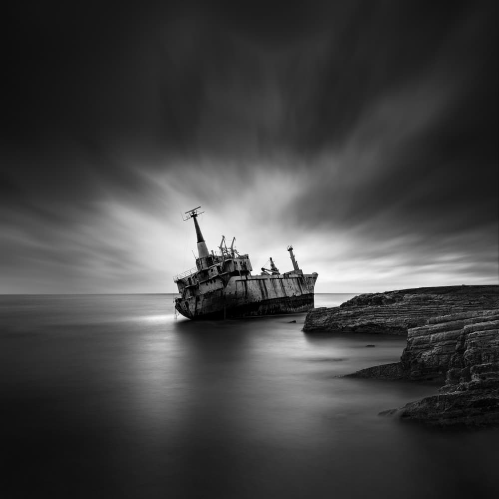 Grounded Shipwreck Serenity by George Digalakis — canvas wall art