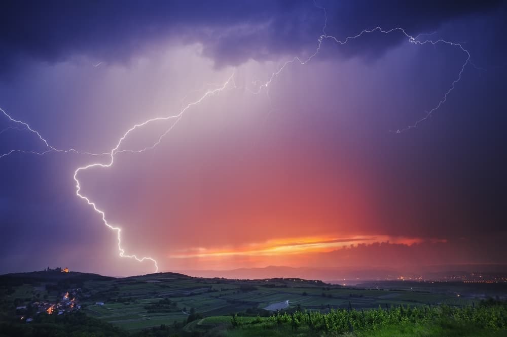 Electric Sunset Sky by Burger Jochen — canvas wall art