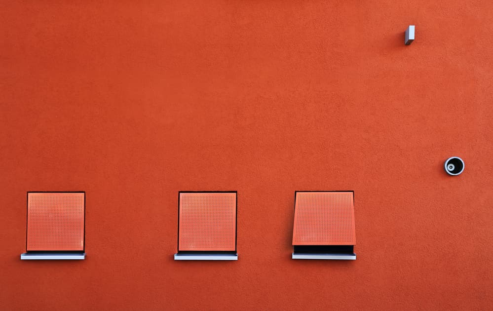 Modern Orange Facade by Jutta Kerber — canvas wall art