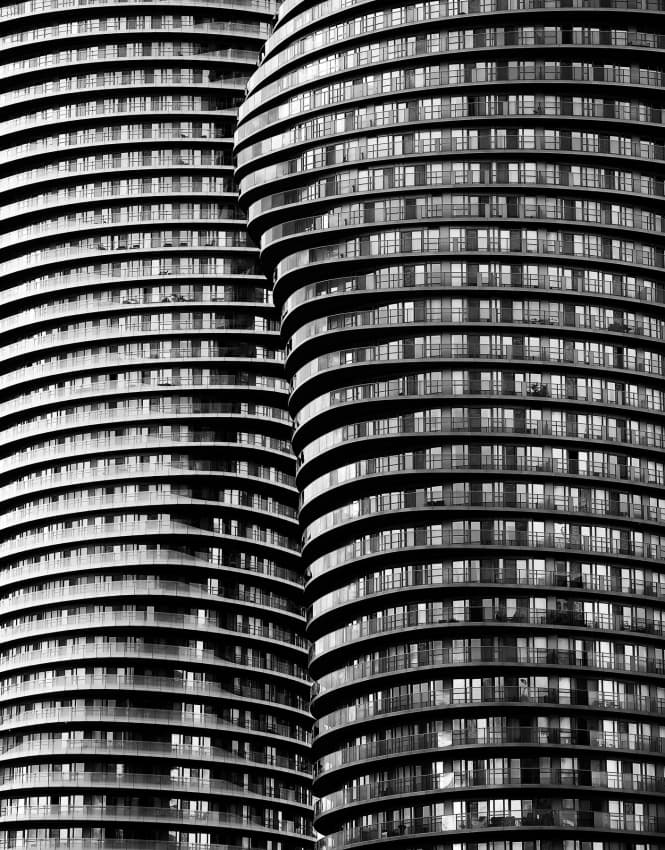 Curved City Architecture by Dr. Roland Shainidze — canvas wall art