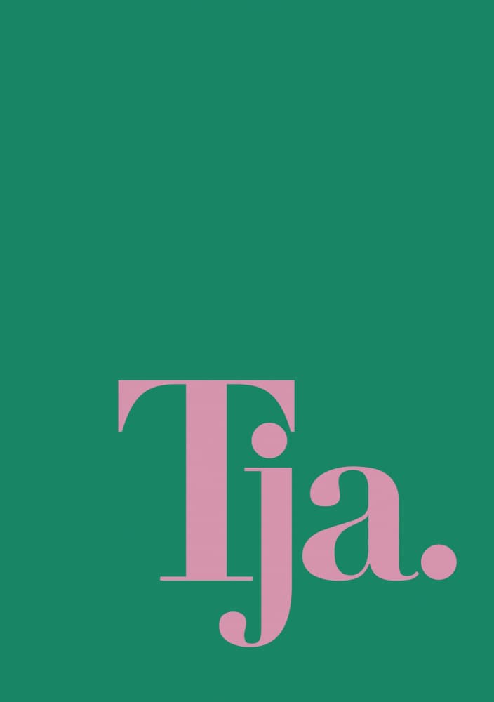 Pink Tja Typography by Tine Taler — canvas wall art