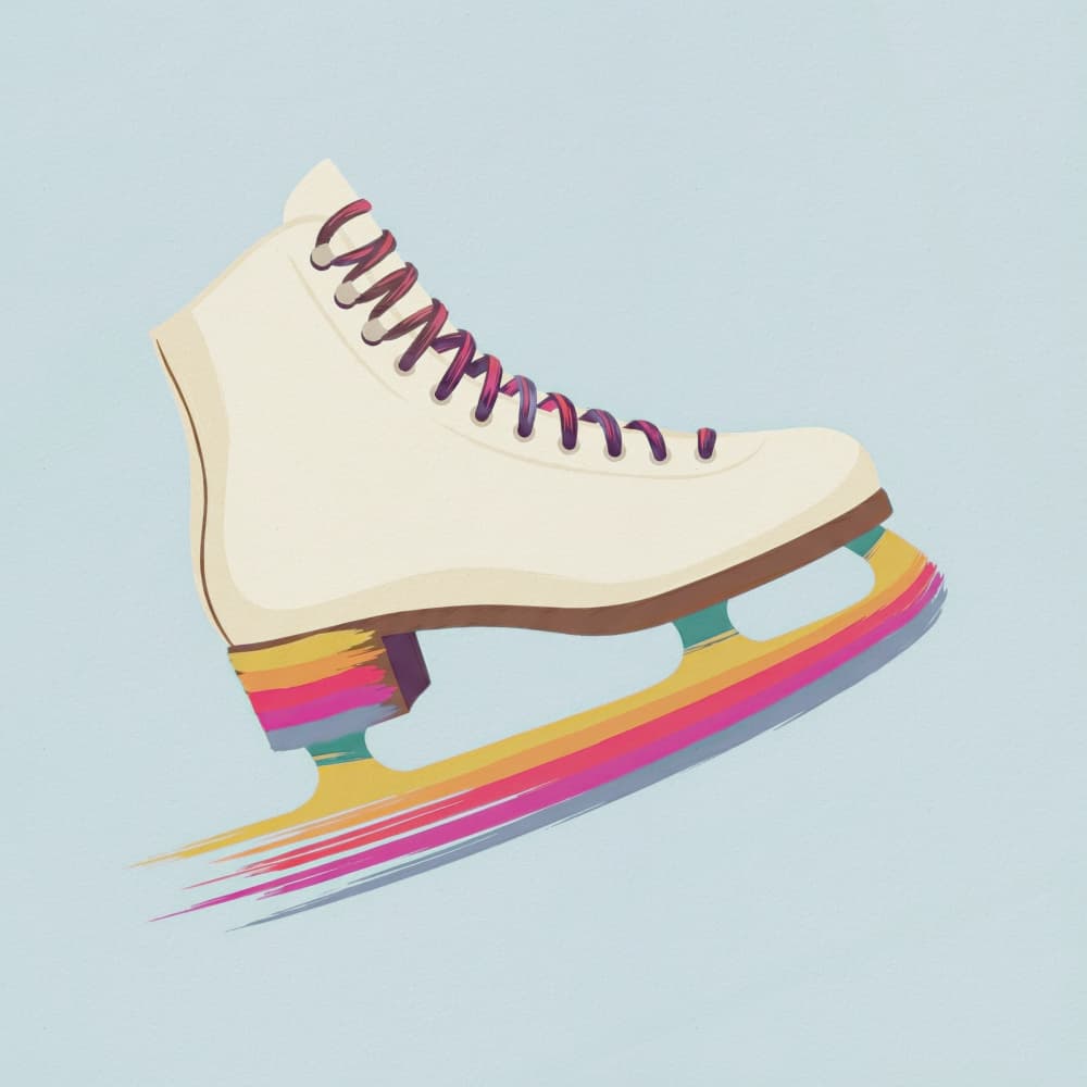 Rainbow Ice Skate by Andreas Magnusson — canvas wall art