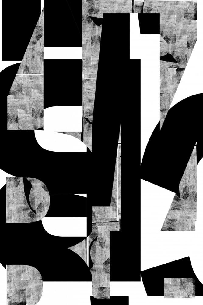 Abstract Monochrome Letter Forms by cartissi — canvas wall art