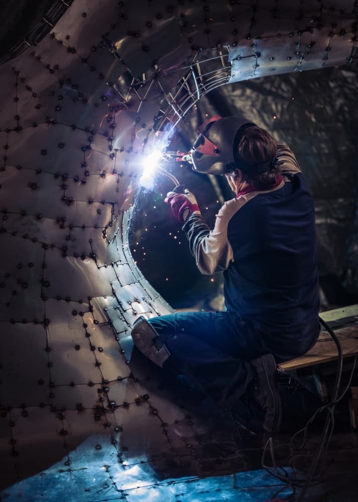 Welder's Bright Arc by Carlos_Grury_Santos — canvas wall art