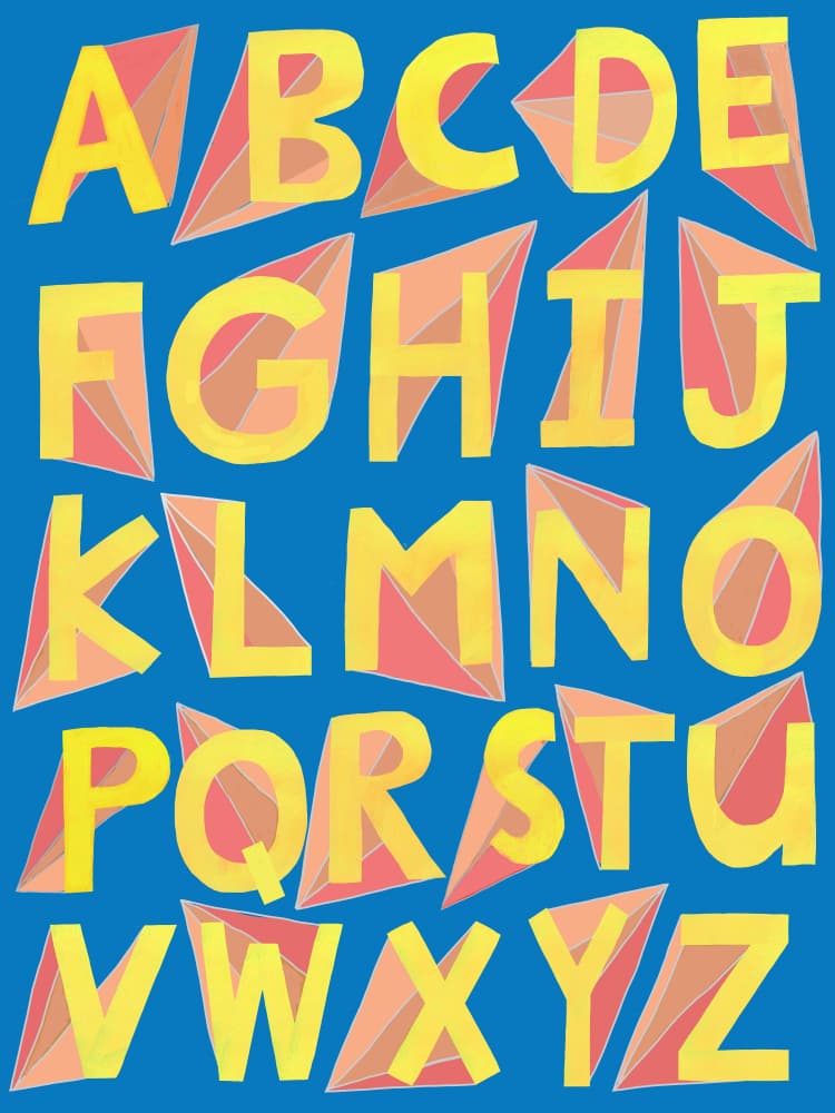 Playful Geometric Alphabet by Carla Daly — canvas wall art