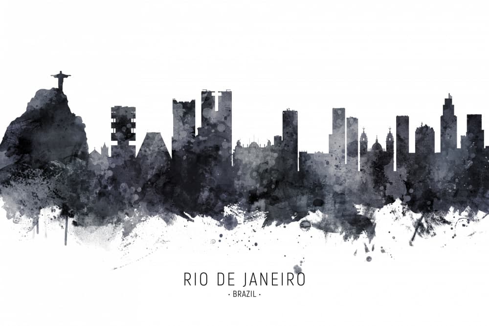 Rio De Janeiro Silhouette by Michael Tompsett — canvas wall art