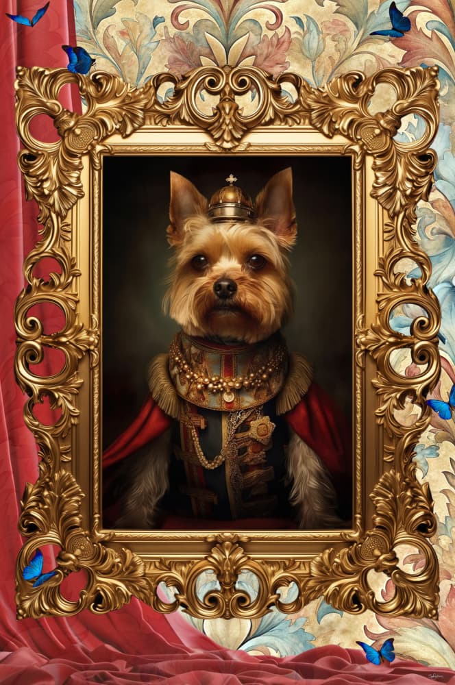 Royal Yorkie Portrait by Sue Skellern — canvas wall art