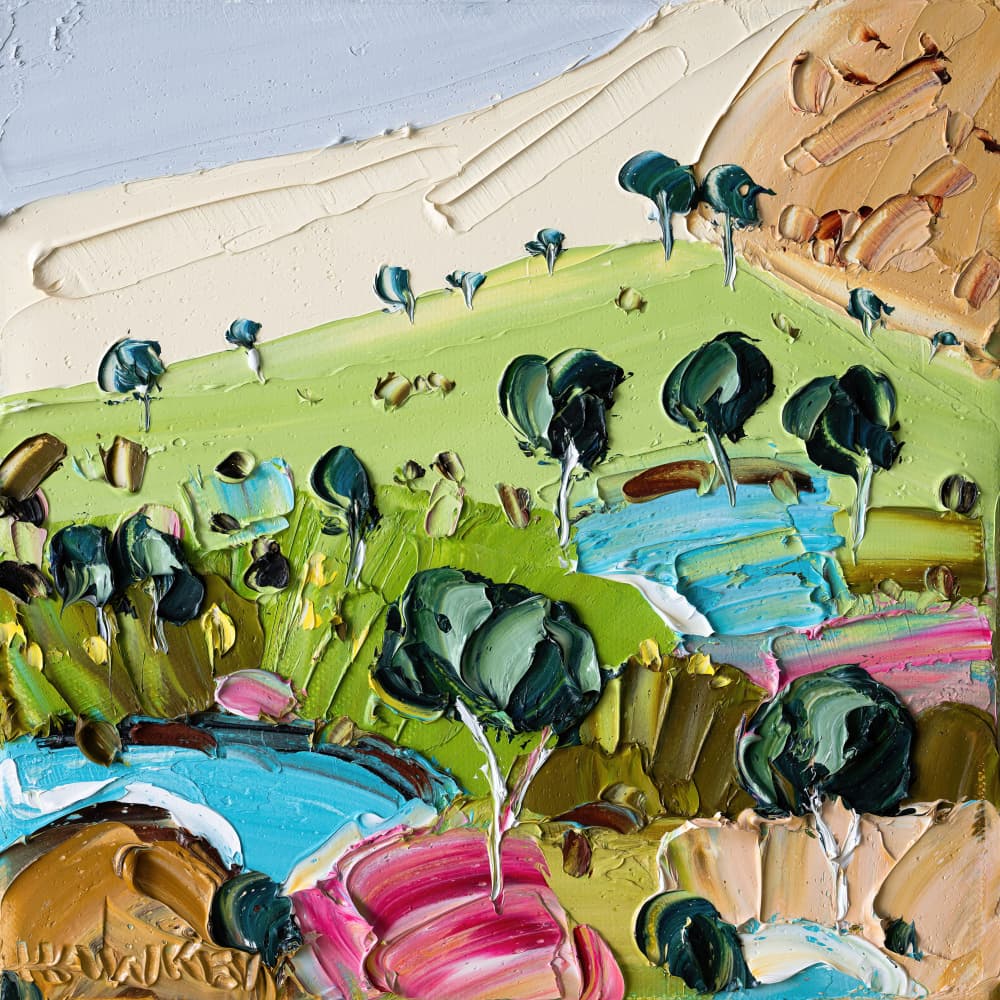 Vibrant Textured Landscape by Angela Hawkey — canvas wall art