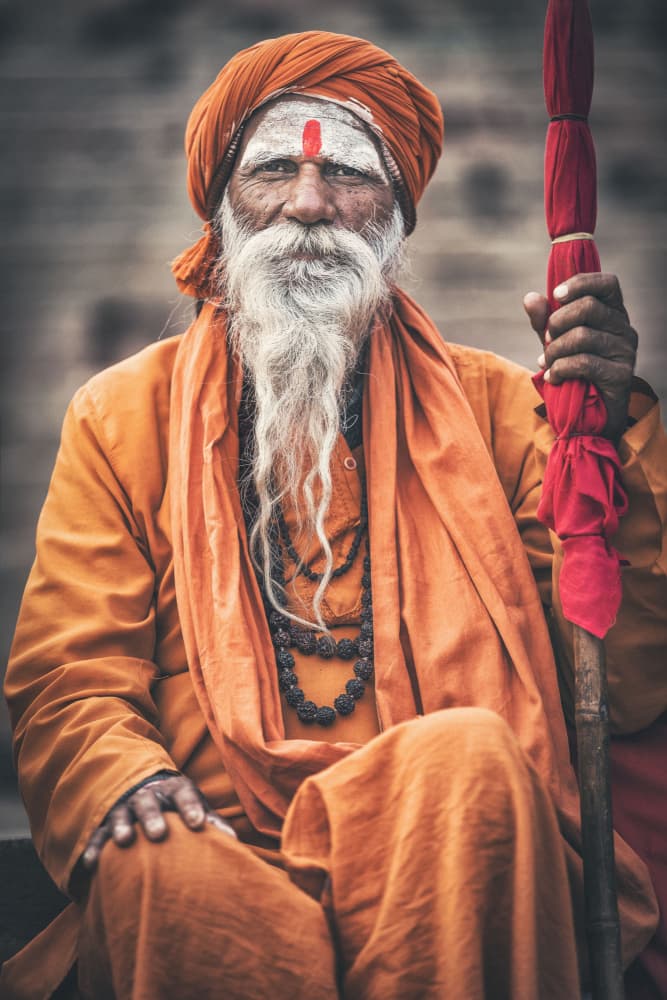 Wise Indian Sadhu by Milton Louiz — canvas wall art